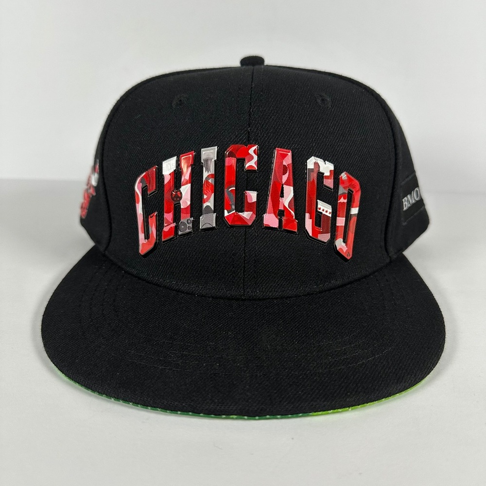 Chicago Bulls EDO Artist Hat Series Snapback Green Camo Under Brim Cap